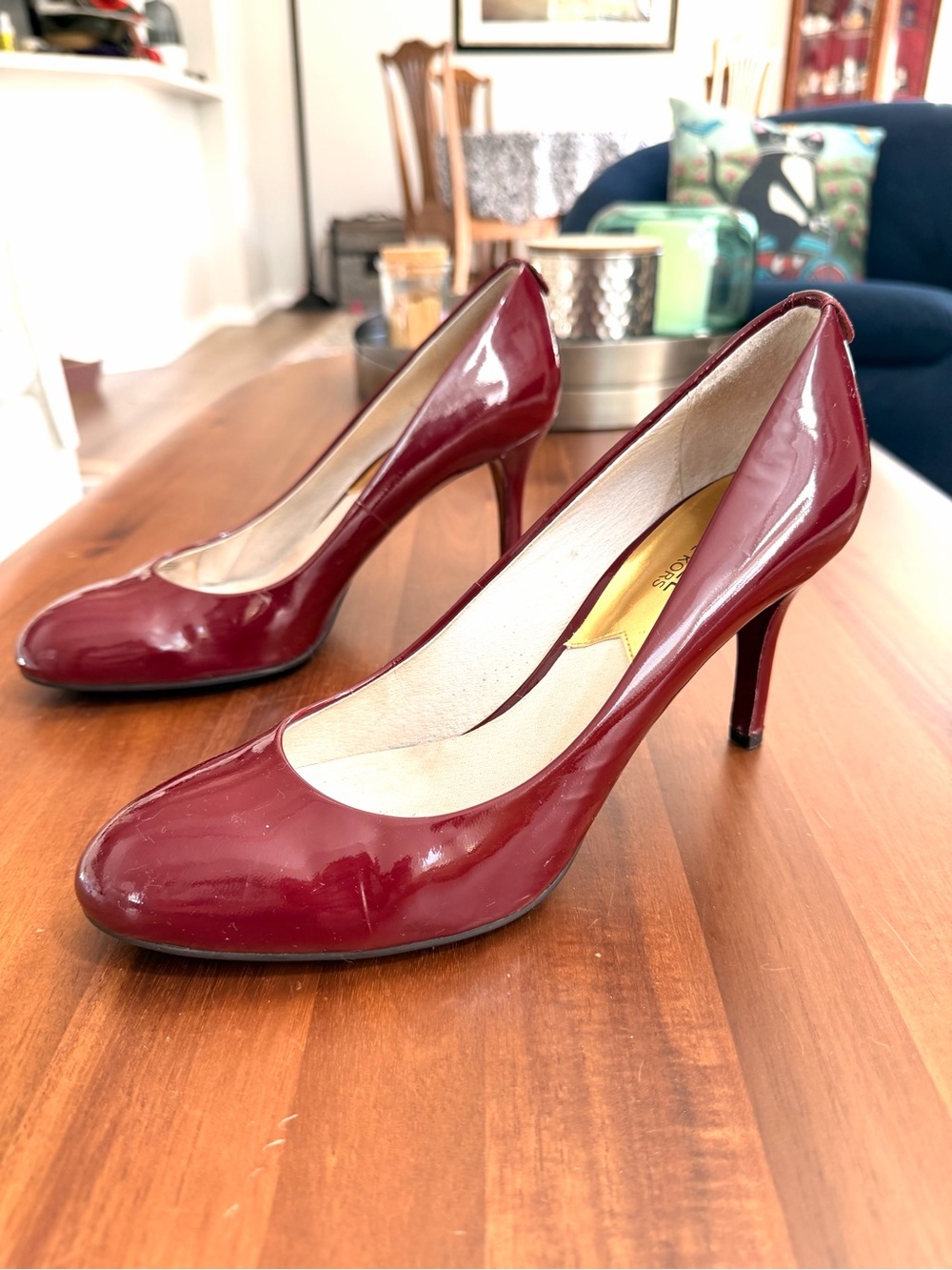 Michael Kors Size 8.5M Burgundy Patent Leather Pumps 3.5” Heels